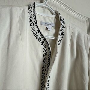 White embroidered blazer